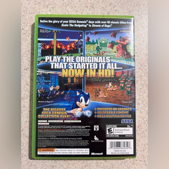 Sonic's Ultimate Genesis Collection - Green Case for Xbox 360 - Picture 3 of 3